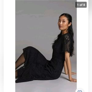 Anthropologie Forever That Girl Slim Lace Midi Dress Size Xs